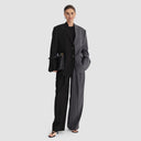 Zelda Blazer - Two-Tone Black & Grey Pinstripe