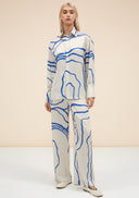Petra Printed Pants - Blue