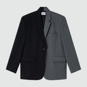 Double Take Blazer - Two-Tone Dark Grey & Black