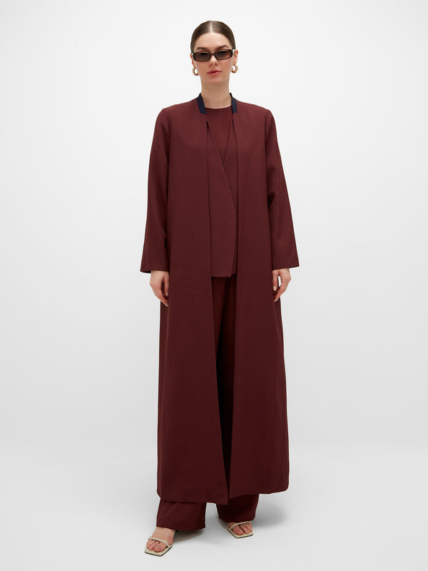 Amara Long Jacket - Burgundy