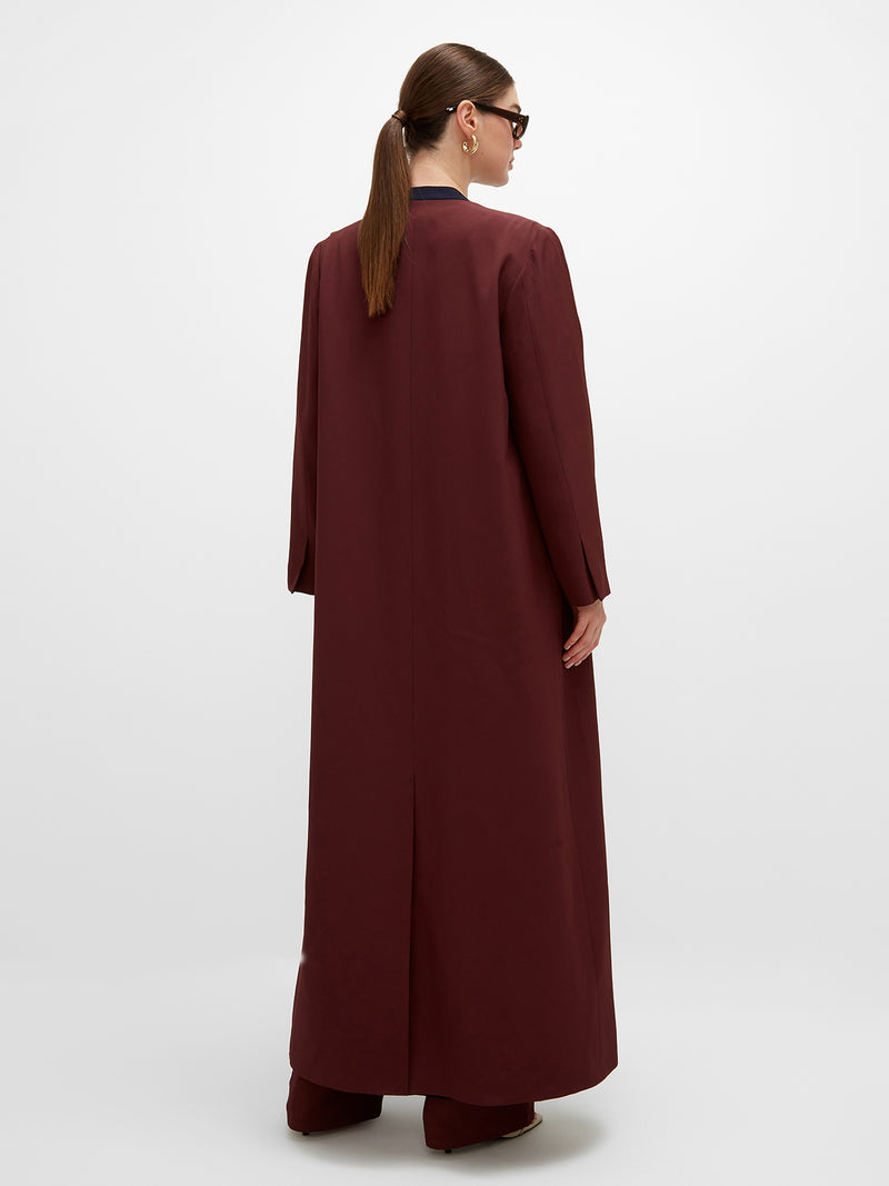 Amara Long Jacket - Burgundy