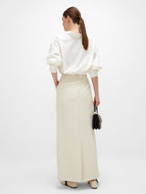 Noura Long Tailored Skirt - Off White