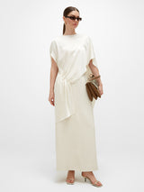 Noura Long Tailored Skirt - Off White