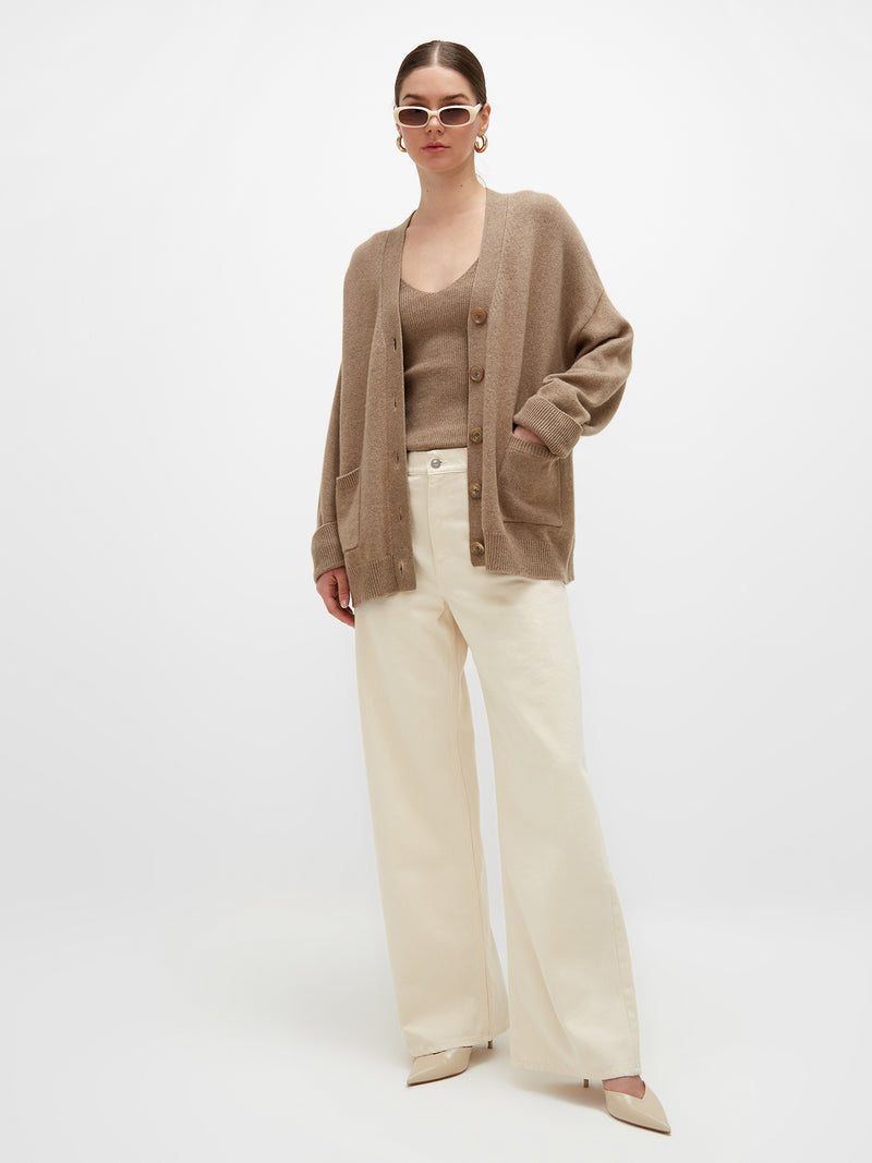 Nada Cashmere Top - Taupe