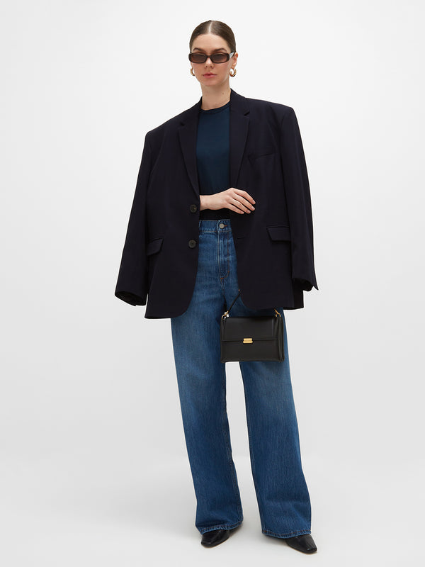 Manny Oversized Blazer - Dark Blue