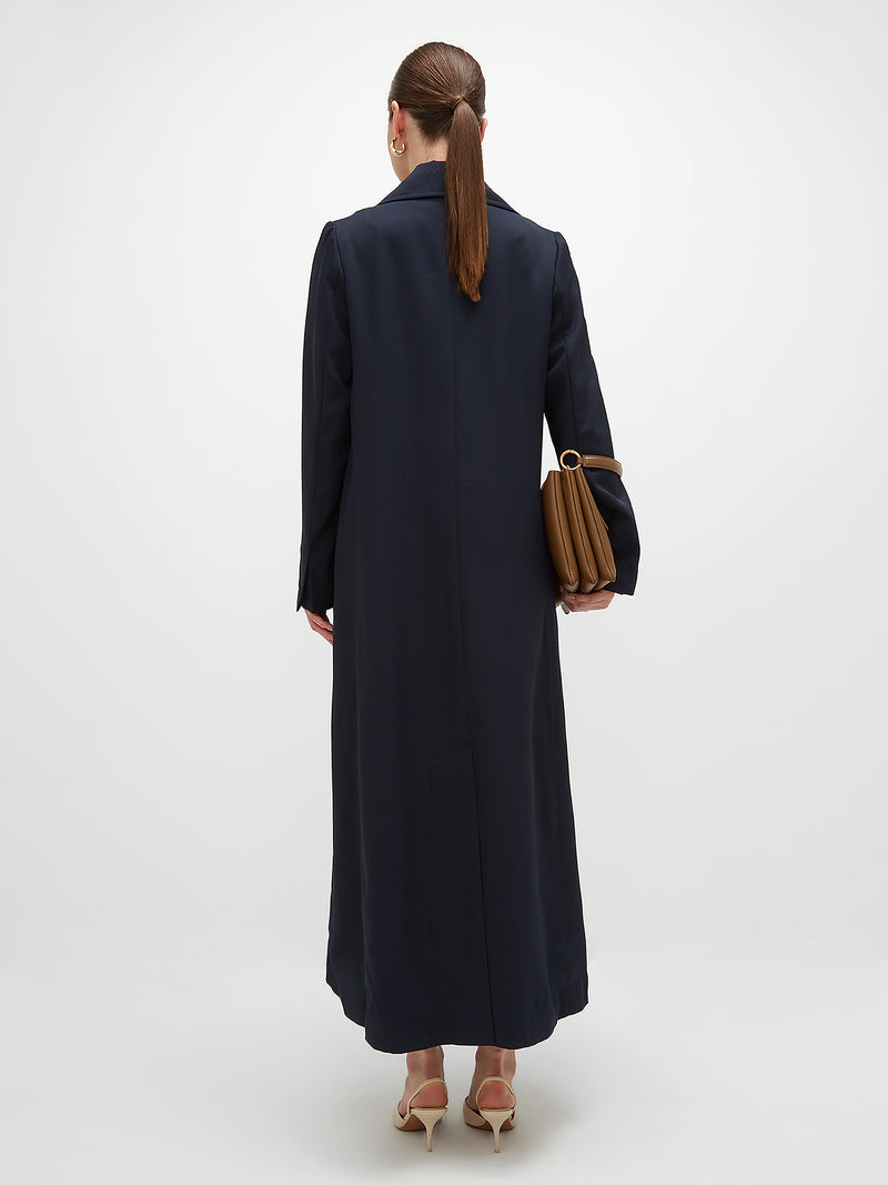 Sheikha Long Trench - Navy