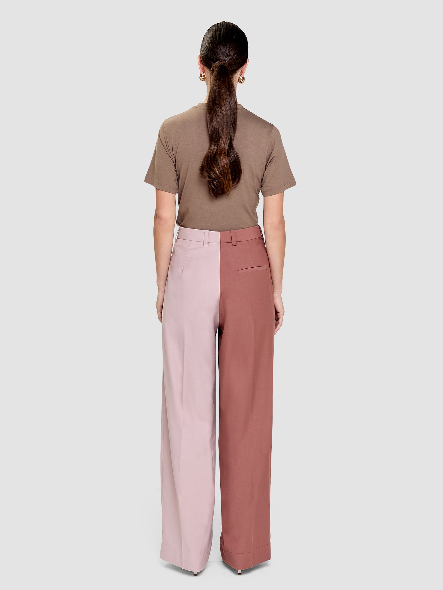 Zelda Trousers - Two-Tone Rosewood & Soft Pink – Bouguessa