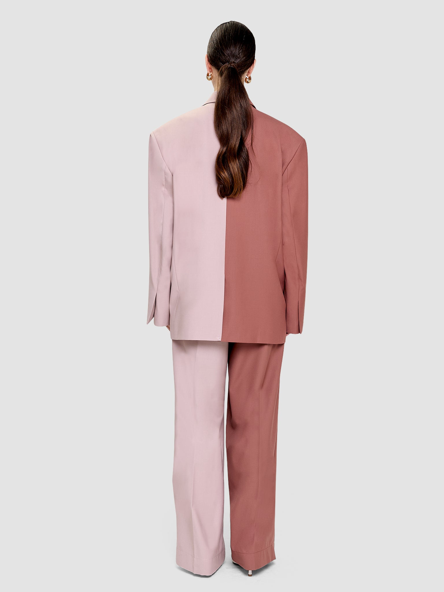 Zelda Blazer - Two-Tone Rosewood & Soft Pink – Bouguessa