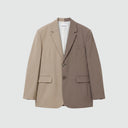 Double Take Blazer - Two-Tone Beige & Taupe