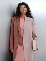 Hend Long Blazer - Rosewood & Soft Pink