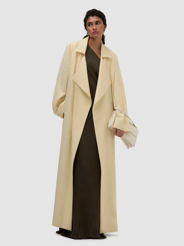 Wafa Long Trench - Soft Yellow