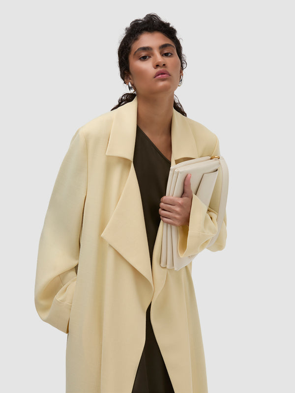 Wafa Long Trench - Soft Yellow