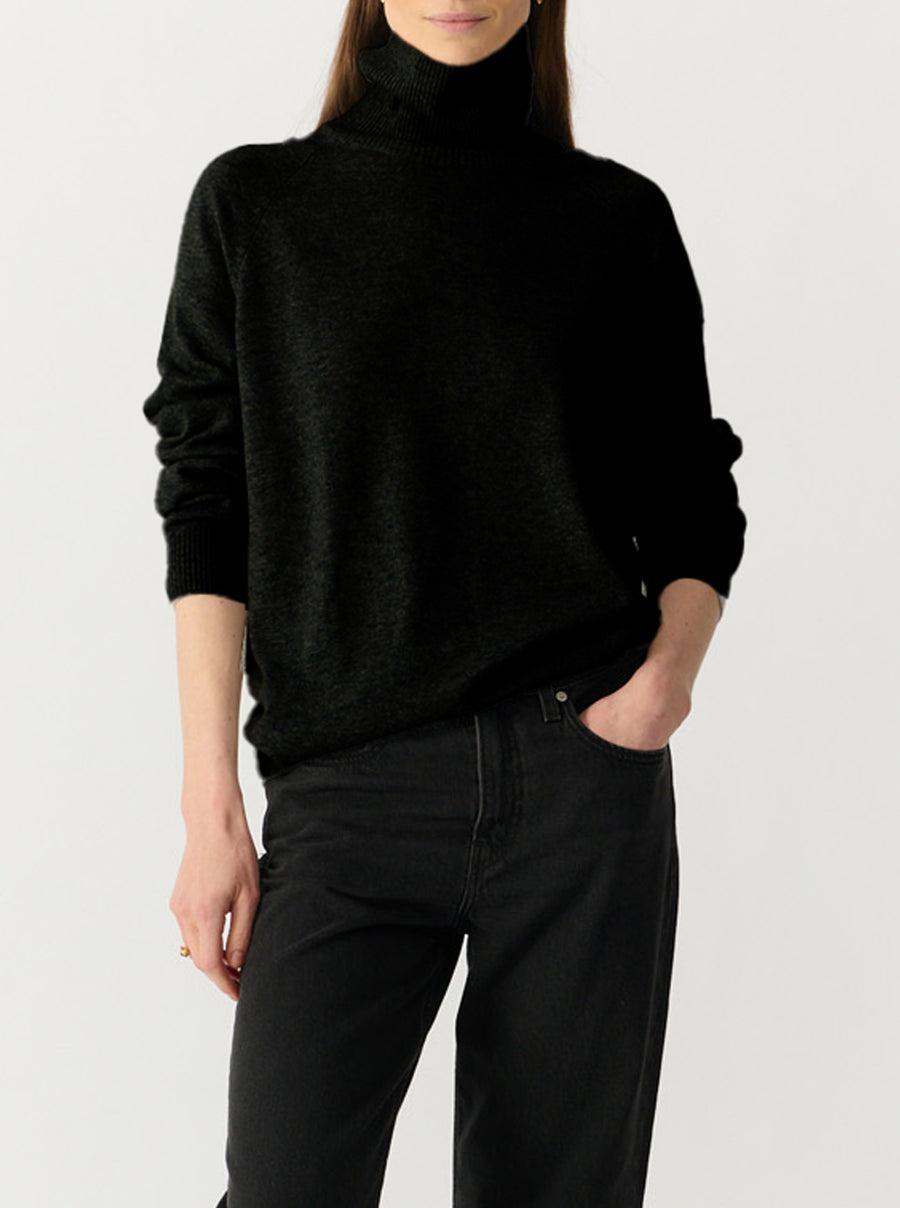 Cashmere turtleneck black best sale