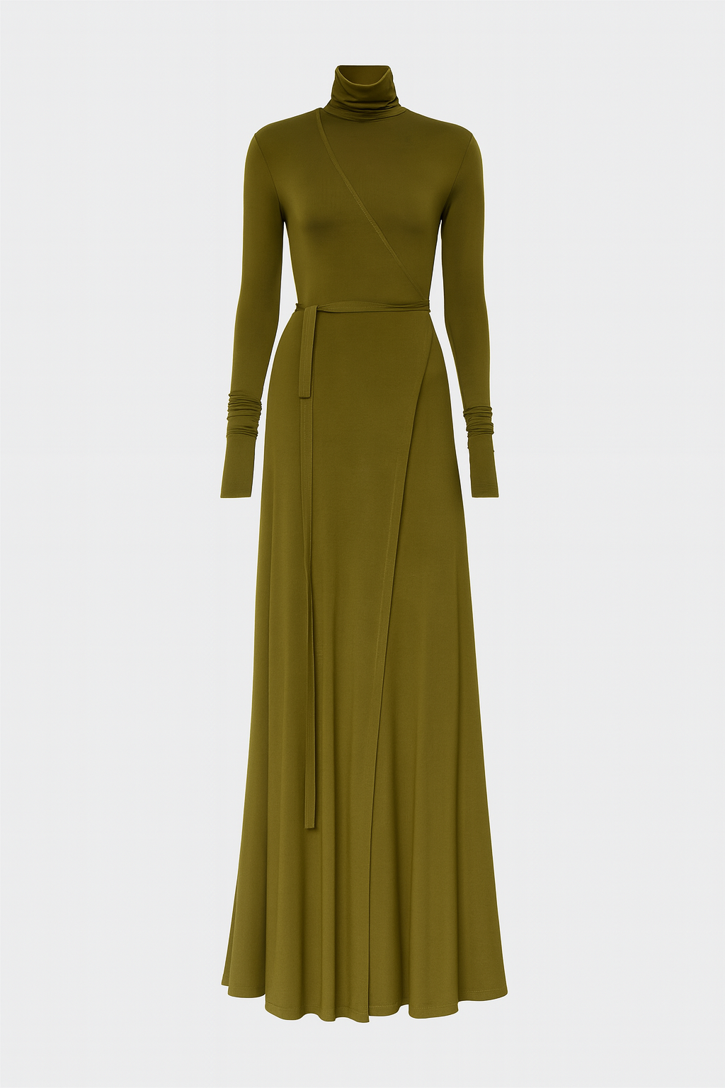 dress jade green JADE LONG DRESS IN KHAKI GREEN TENCEL LINEN