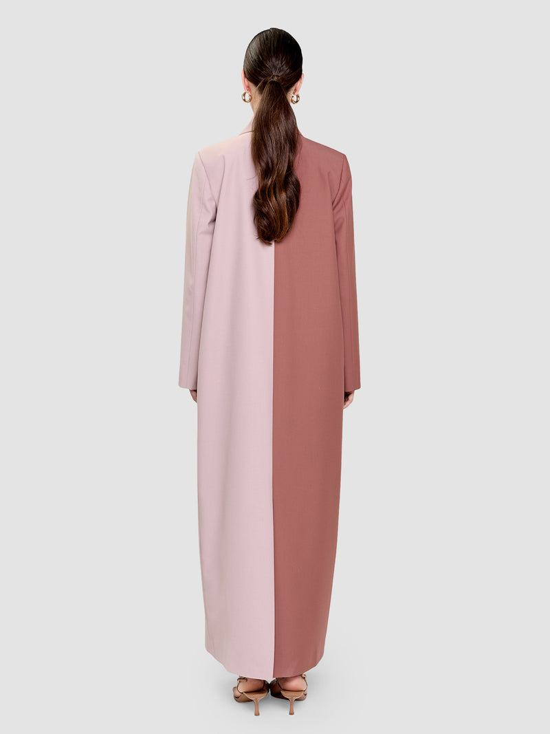 Hend Long Blazer - Rosewood & Soft Pink