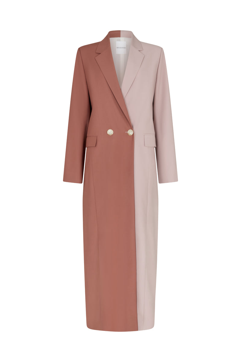 Hend Long Blazer - Rosewood & Soft Pink