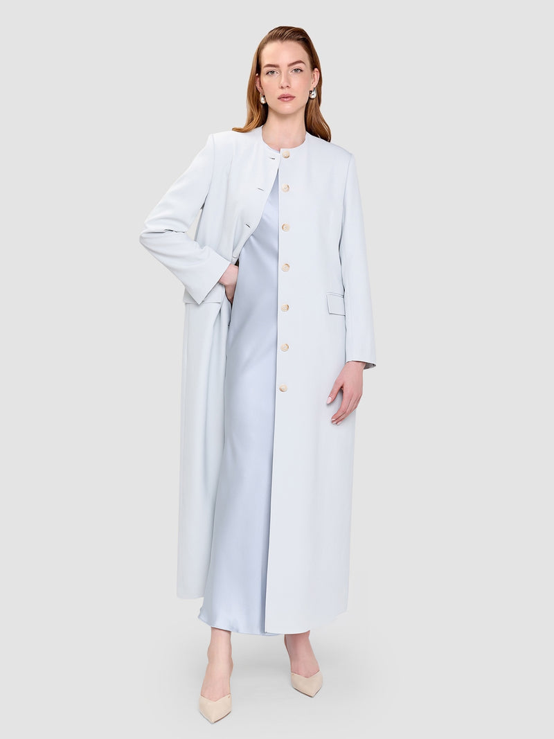 Ohood Long Jacket - Cloud Blue