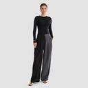 Zelda Trousers - Two-Tone Black & Grey Pinstripe