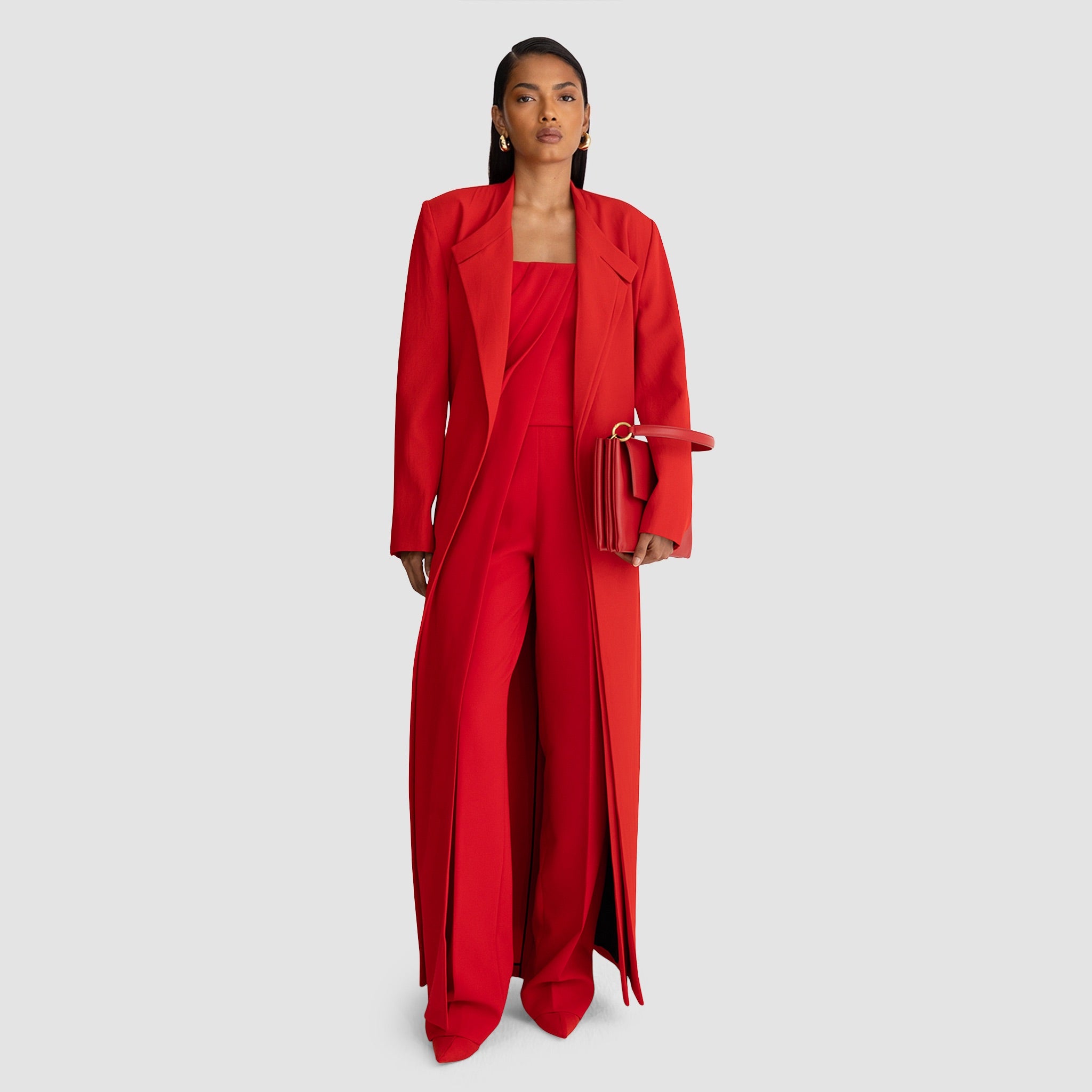 Ghaida Long Jacket - Red – Bouguessa