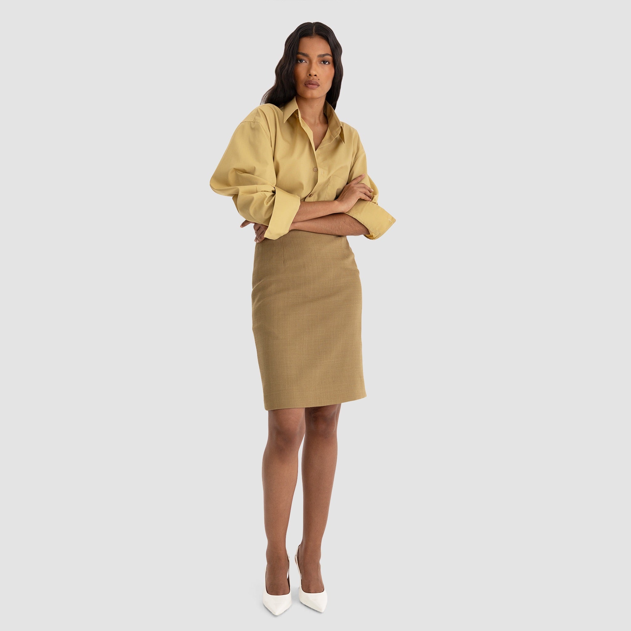 Alison Short Skirt - Olive Green – Bouguessa