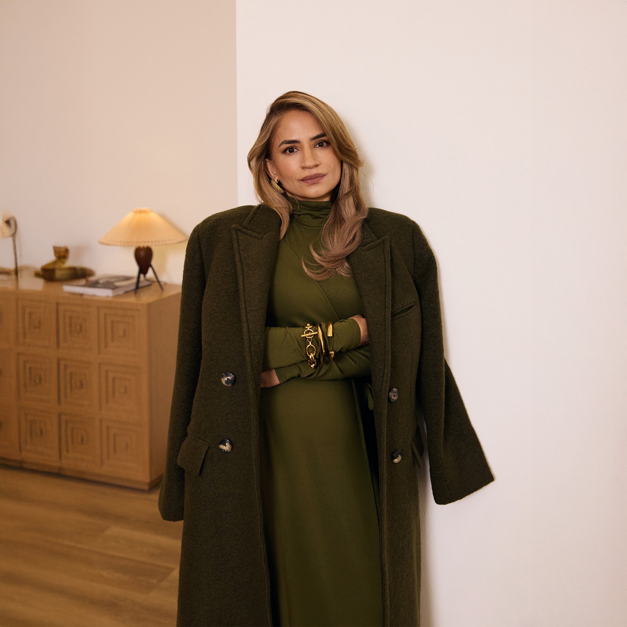 Layal Coat - Olive Green Bouguessa Layal Coat - Olive Green Bouguessa