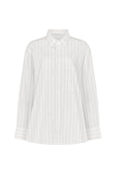 Maya Shirt - White/Black Pinstripe