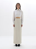 Noura Long Tailored Skirt - Off White
