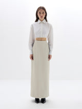 Noura Long Tailored Skirt - Off White