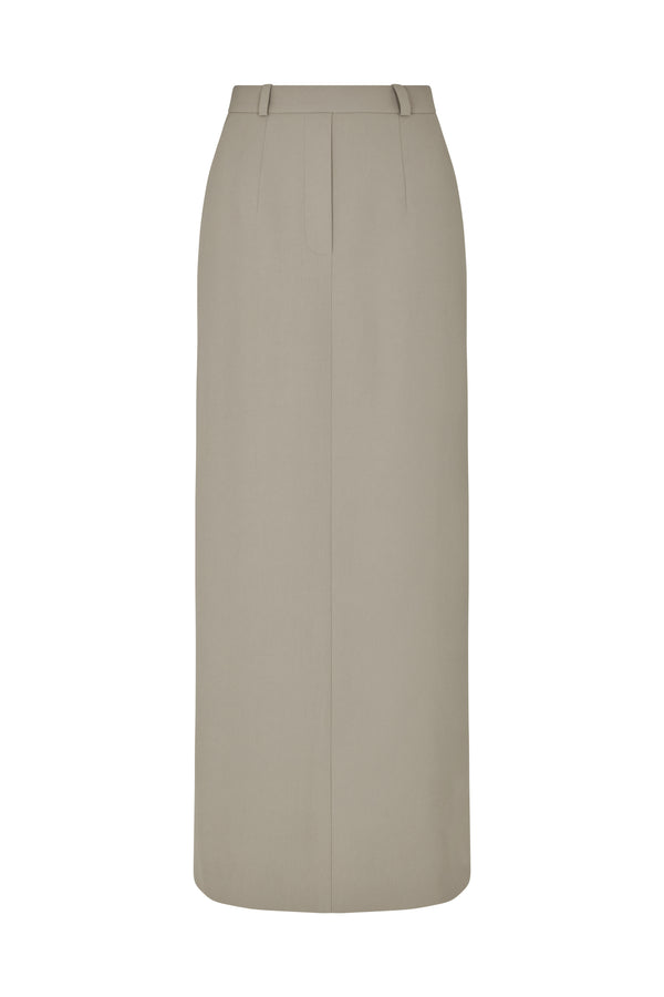 Noura Long Tailored Skirt - Taupe