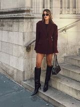 Safia Short Coat - Burgundy