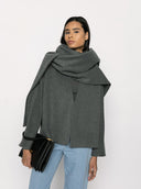 Tamuna Short Coat & Scarf - Gray