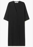 Amna Button Down Dress - Black