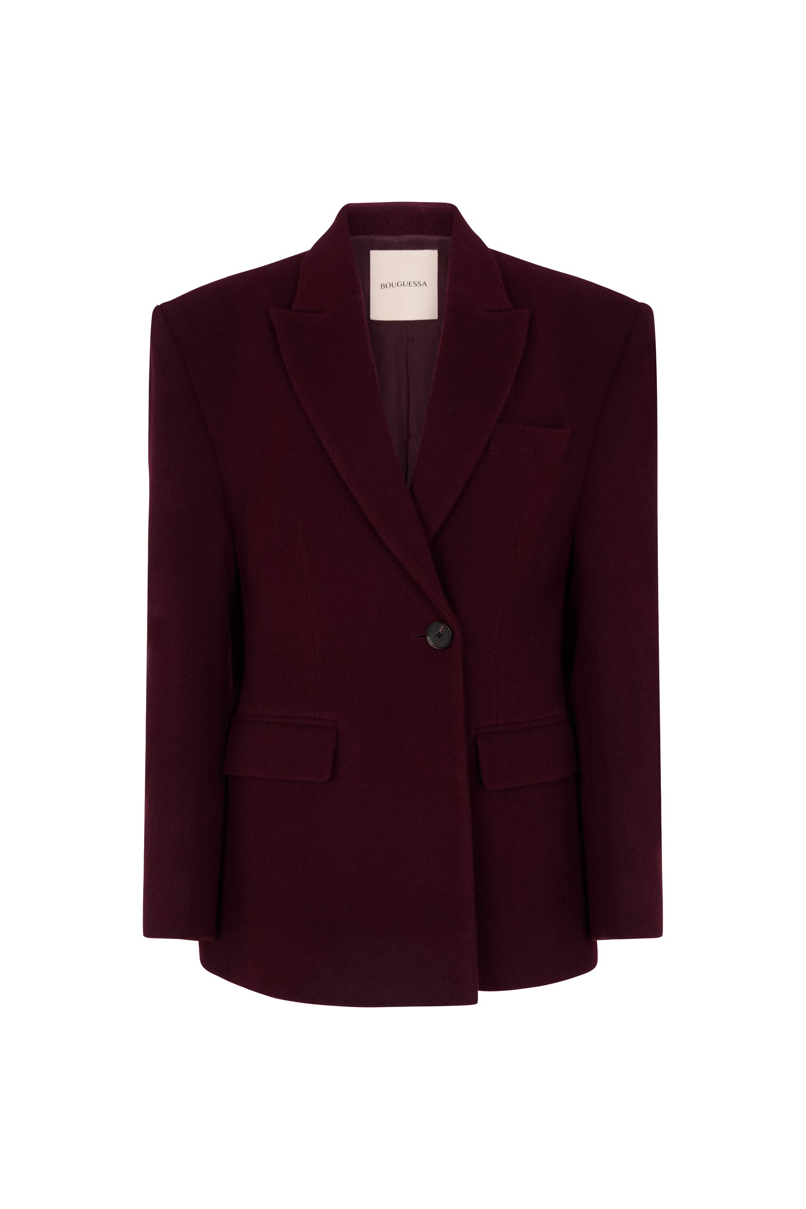 Safia Short Coat - Burgundy – Bouguessa