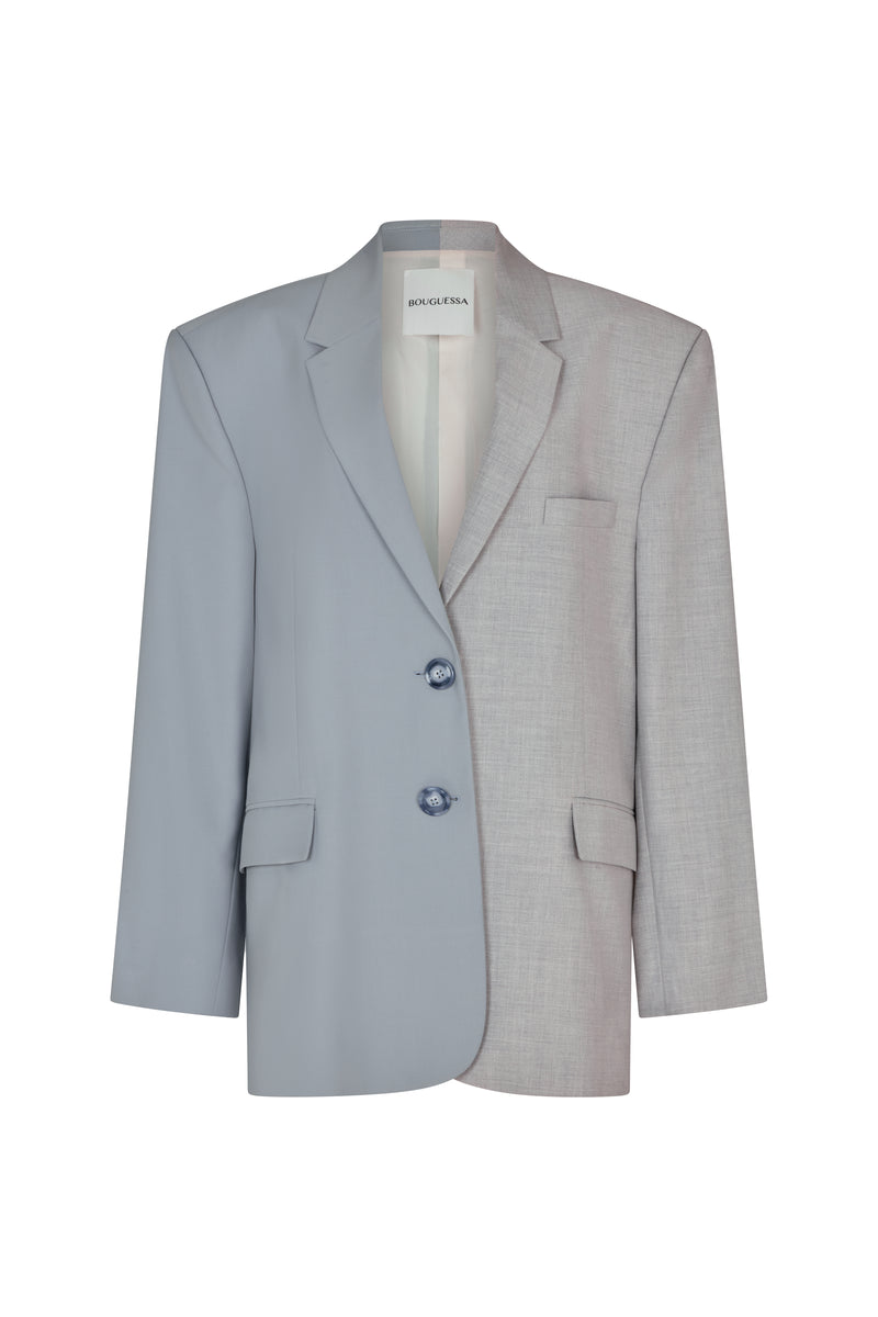 Zelda Blazer - Two-Tone Gray & Light Blue