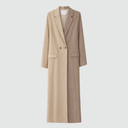 Zelda Long Blazer - Two-Tone Beige & Taupe