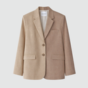 Zelda Blazer - Two-Tone Beige & Taupe