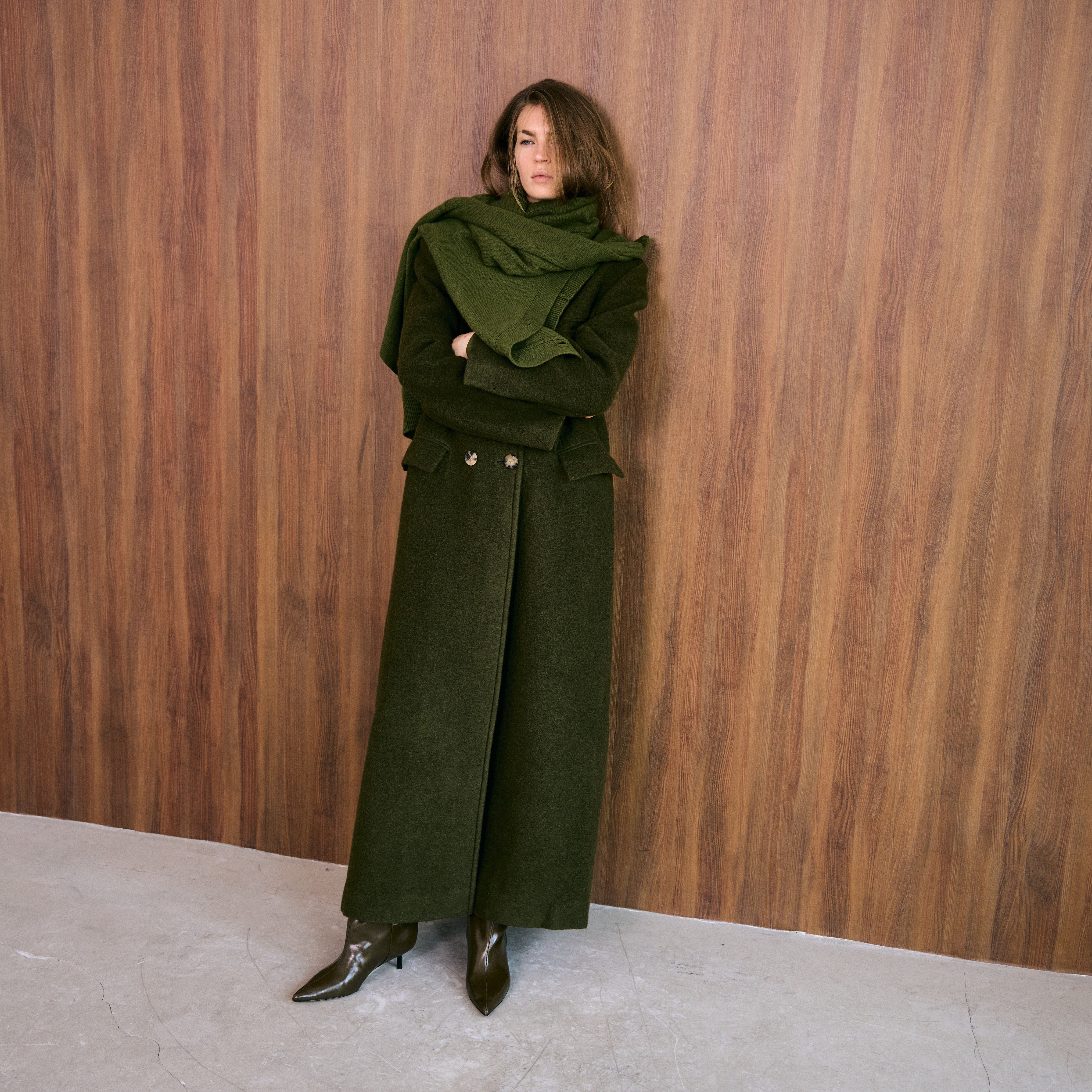 Layal Coat - Olive Green Bouguessa Layal Coat - Olive Green Bouguessa