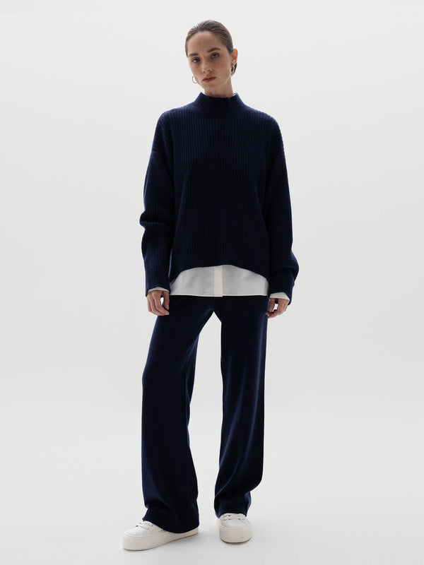 Nathalie Cashmere Jumper - Dark blue