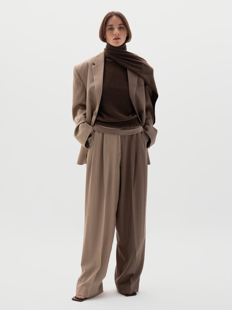 Zelda Trousers Two-Tone Beige & Taupe