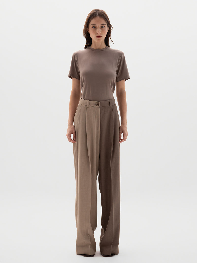 Zelda Trousers Two-Tone Beige & Taupe