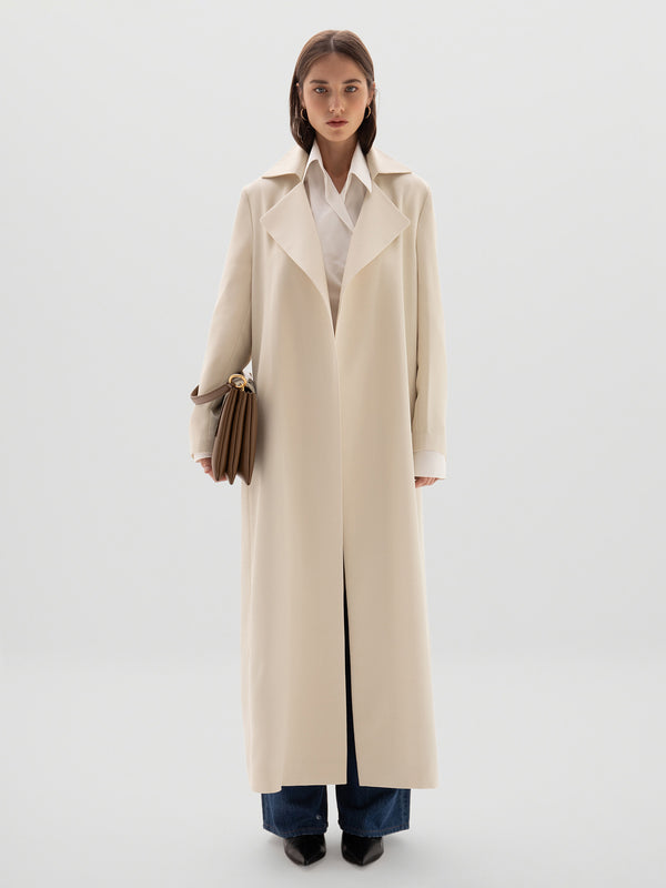 Sheikha Long Trench - Cream