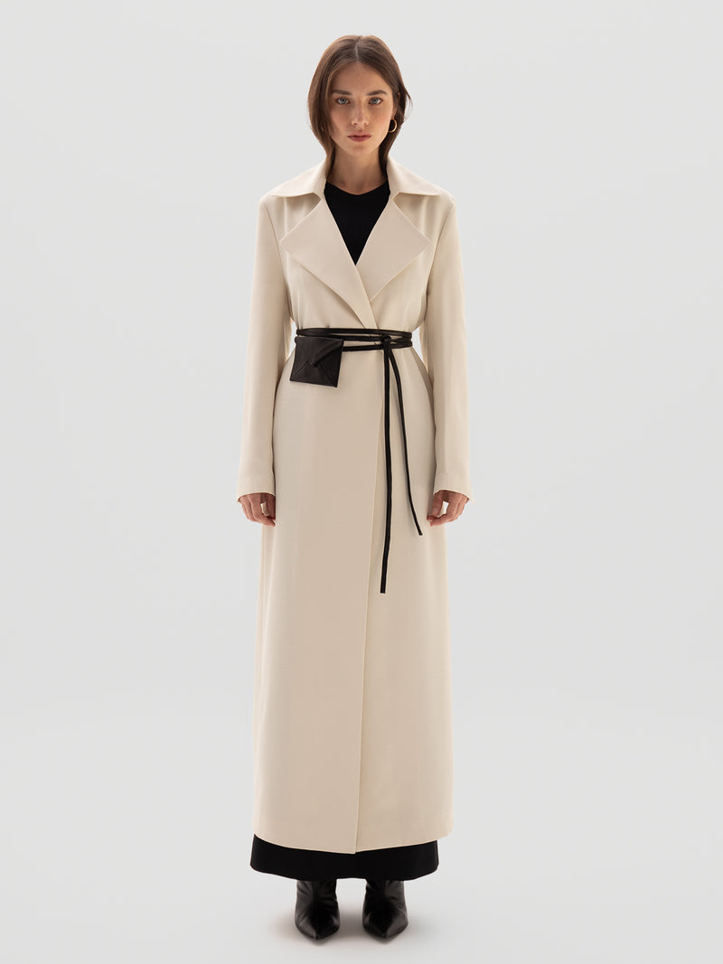 Sheikha Long Trench - Cream