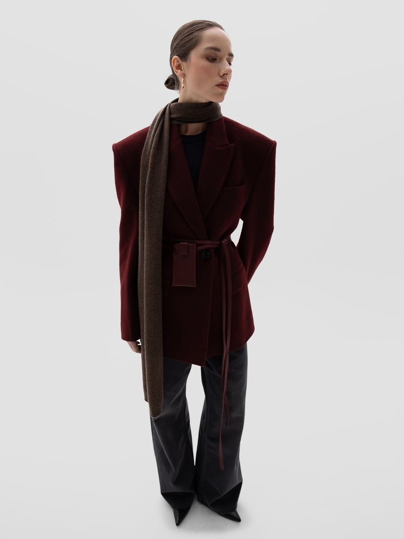 Safia Short Coat - Burgundy