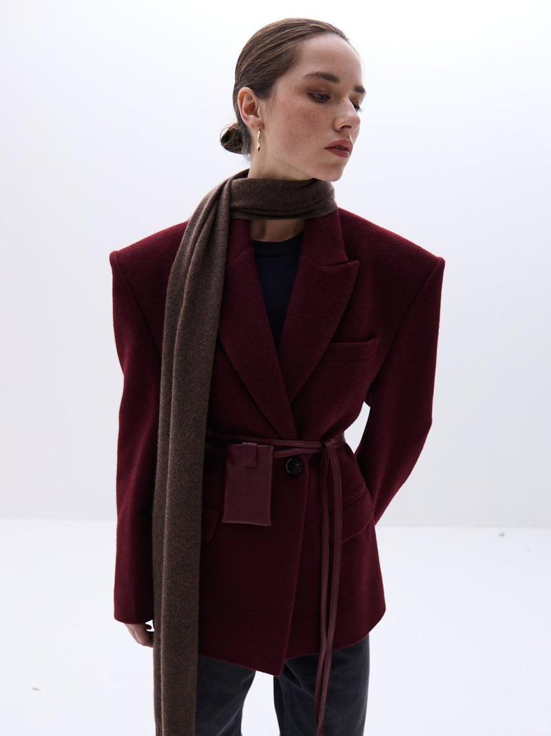 Safia Short Coat - Burgundy