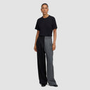 Double Take Trousers - Two-Tone Black & Grey Pinstripe