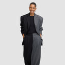 Double Take Blazer - Two-Tone Black & Grey Pinstripe