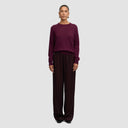 Iconic Elasticated Trousers - Plum Brown