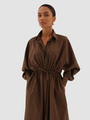 Ratna Shirt Dress - Brown