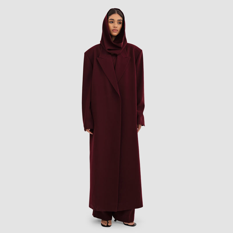 Nouf Long Blazer - Burgundy