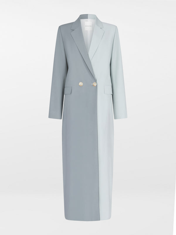 Hend Long Blazer - Gray & Light Blue